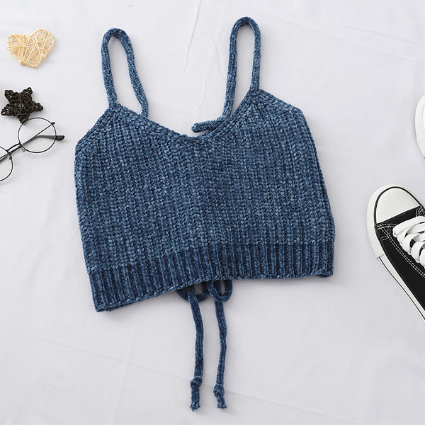 Kötött női felső rövid modell, hátul nyakkendővel több színben