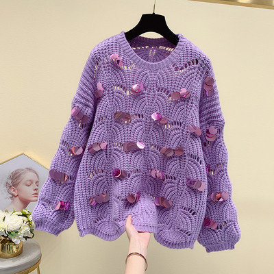 Pulover de iarna de dama cu paiete in trei culori