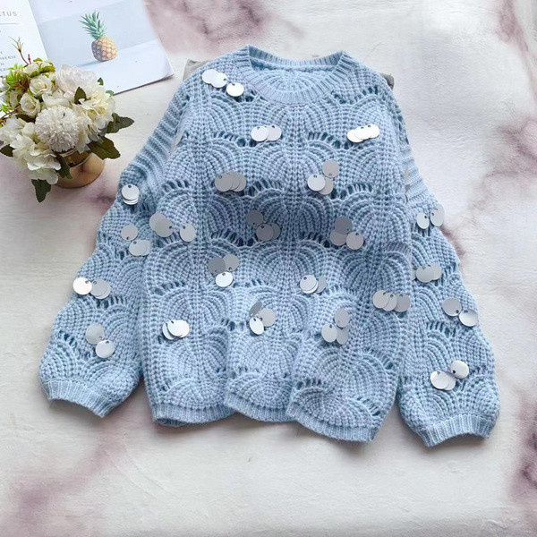 Pulover de iarna de dama cu paiete in trei culori