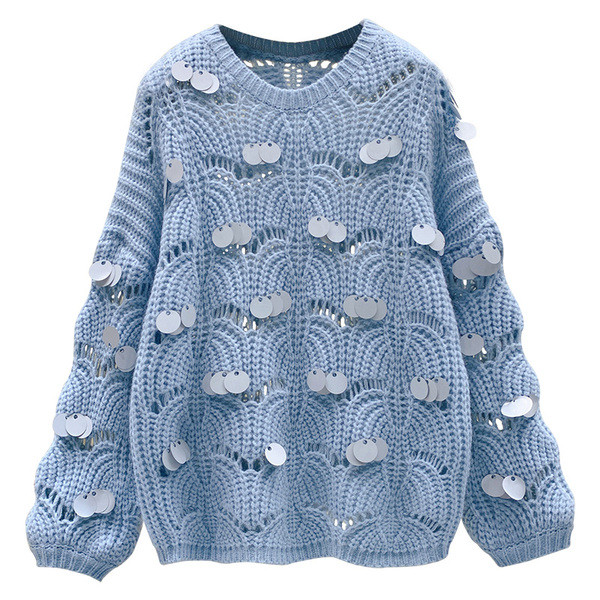 Pulover de iarna de dama cu paiete in trei culori