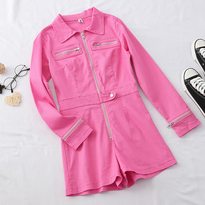 Model nou de salopetă de damă cu mâneci lungi și fermoar în mai multe culori