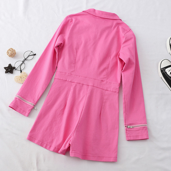 Model nou de salopetă de damă cu mâneci lungi și fermoar în mai multe culori