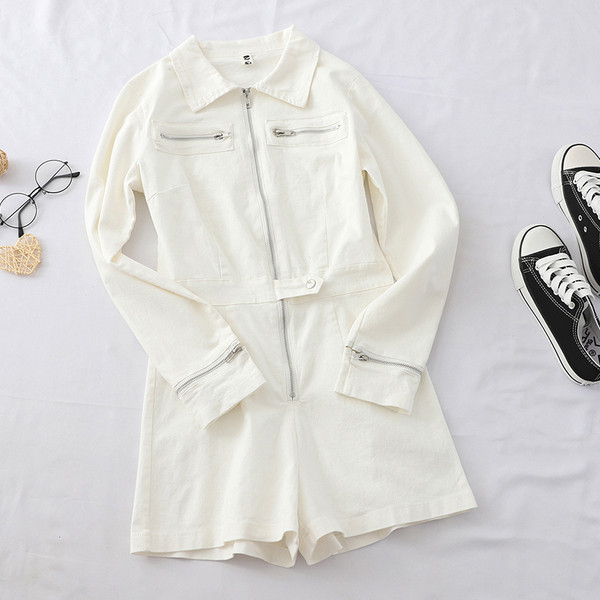 Model nou de salopetă de damă cu mâneci lungi și fermoar în mai multe culori