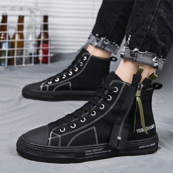 Modern férfi tornacipő három színben fűzővel és cipzárral