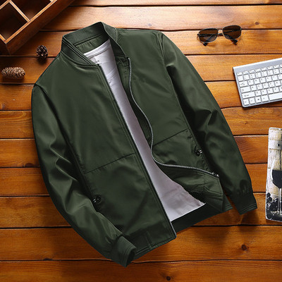 Ανδρικό σακάκι φθινοπώρου με φερμουάρ και υψηλό γιακά σε διάφορα χρώματα