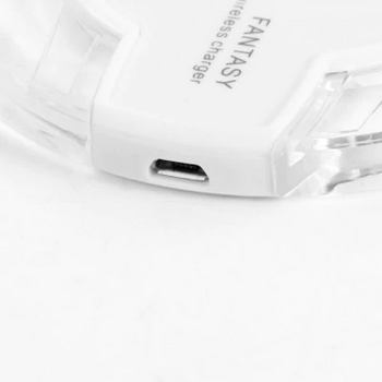 Безжично Wireless заряднo Fantasy Qi Standart с мощност 5W и тип на свързаност USB - бял цвят