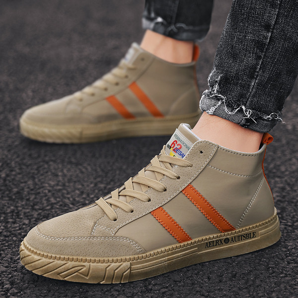 Adidasi moderni pentru barbati in trei culori cu cravate si emblema