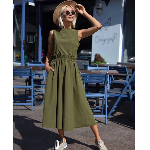 Rochie moderna de dama in roz si verde