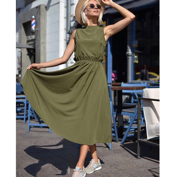 Rochie moderna de dama in roz si verde