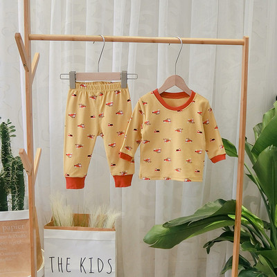 Nou model de pijamale pentru copii pentru baieti in bej si galben