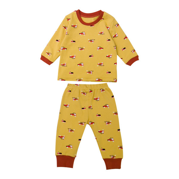 Nou model de pijamale pentru copii pentru baieti in bej si galben