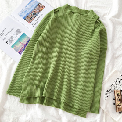 Modern női pulóver három színben O-nyakkal