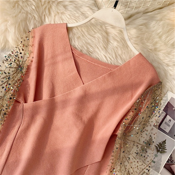 Bluză de damă modernă cu mâneci din dantelă în mai multe culori