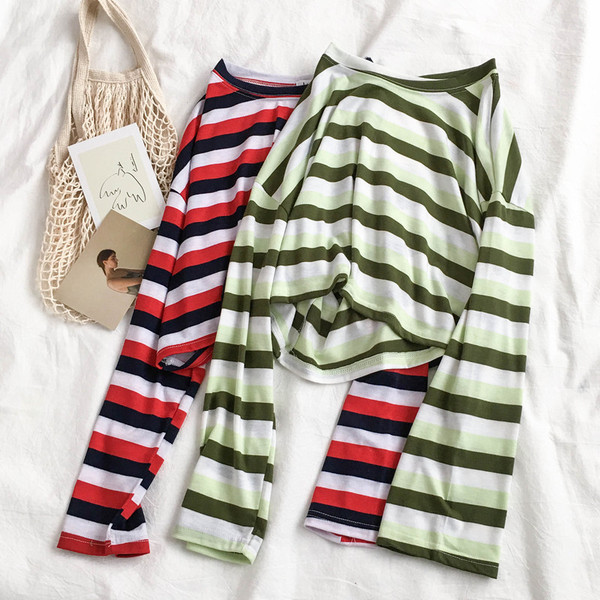 Bluza dama in dungi in doua culori model lat