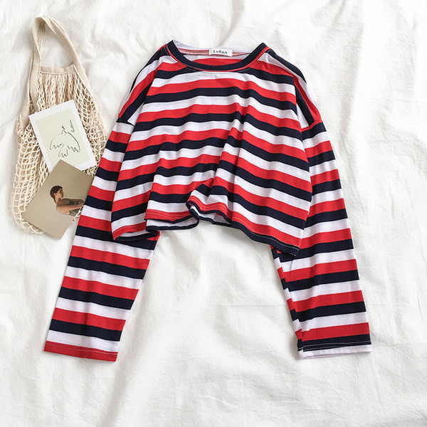 Bluza dama in dungi in doua culori model lat