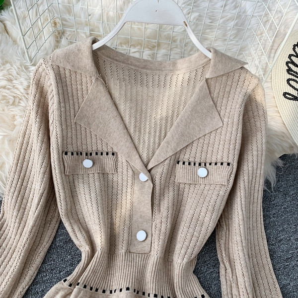 Rochie de iarna de dama cu maneca lunga croiala model in mai multe culori