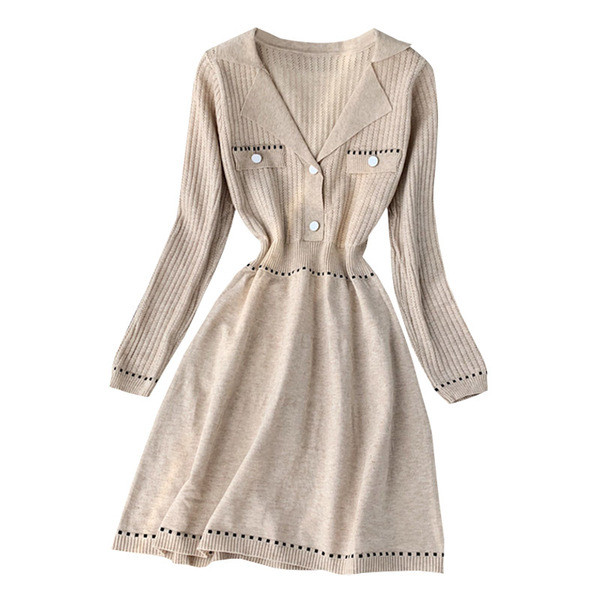 Rochie de iarna de dama cu maneca lunga croiala model in mai multe culori