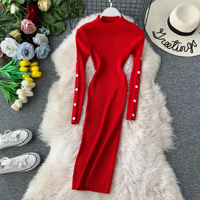 Női téli ruha Slim - modell többféle színben