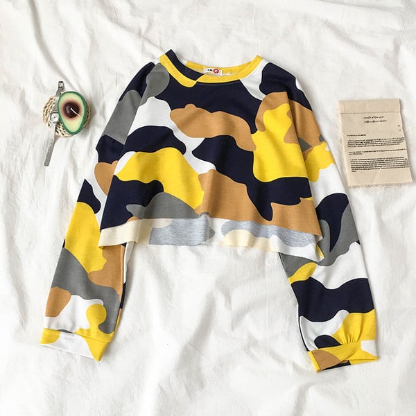 Bluza de dama de camuflaj in trei culori model lat