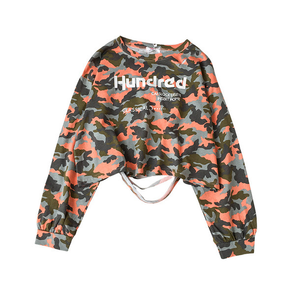 Γυναικεία μπλούζα με σχέδιο καμουφλάζ-σε δύο χρώματα