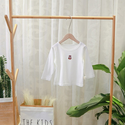 Bluza casual pentru copii cu decolteu O cu broderie in mai multe culori