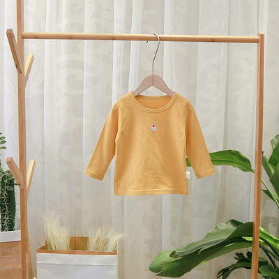 Bluza casual pentru copii cu decolteu O cu broderie in mai multe culori