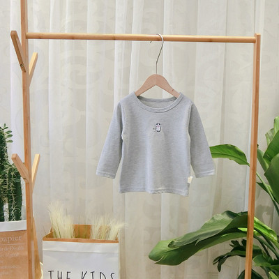 Bluza casual pentru copii cu decolteu O cu broderie in mai multe culori