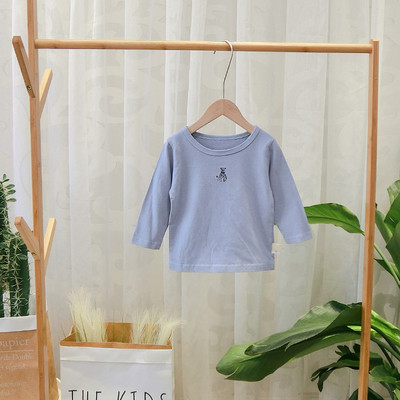 Bluza casual pentru copii cu decolteu O cu broderie in mai multe culori