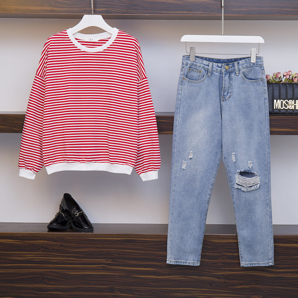 Női blúz és farmer szett 4XL méretig