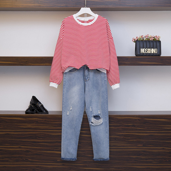 Női blúz és farmer szett 4XL méretig