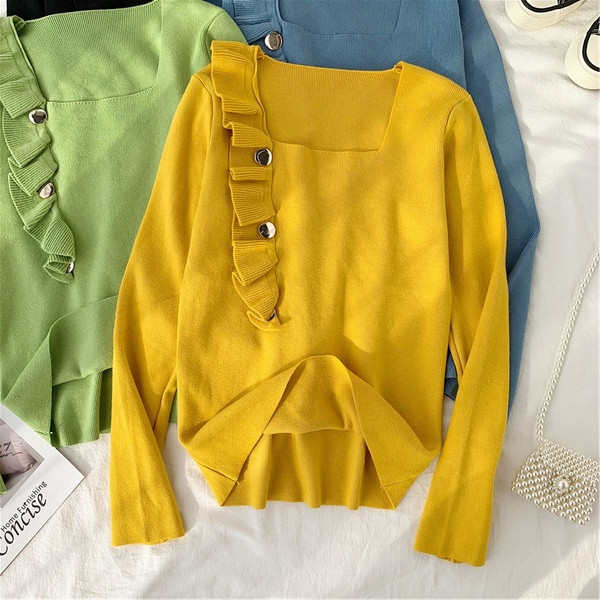 Γυναικεία μπλούζα με τετράγωνο λαιμουδιά σε διάφορα χρώματα