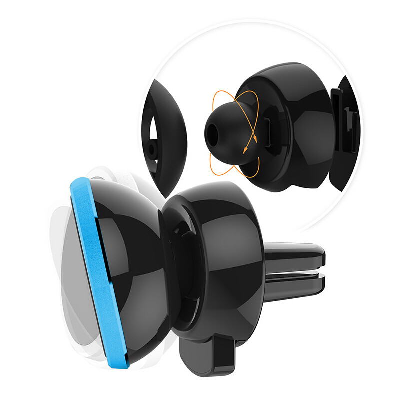 Магнитна стойка за мобилен телефон за кола - син цвят