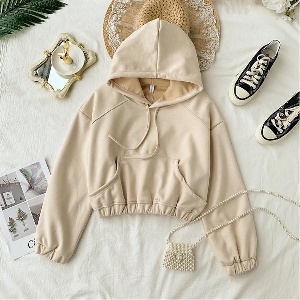 Γυναικείο αθλητικό μπλουζάκι με κουκούλα - κοντό μοντέλο