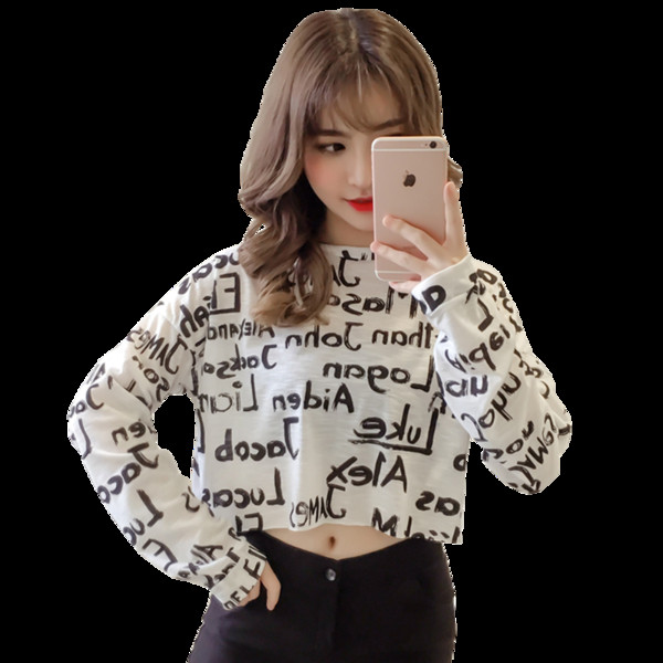 Casual γυναικεία  μπλούζα σε λευκό και μαύρο με γράμματα