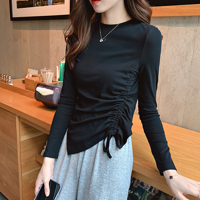 Γυναικεία μπλούζα σε τρία χρώματα με κορδόνια