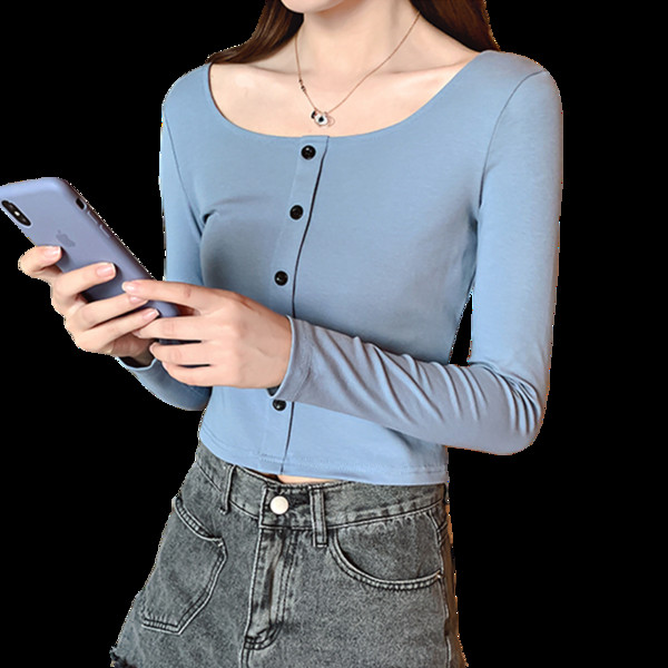 Női blúz három színben, hosszú ujjal és gombokkal