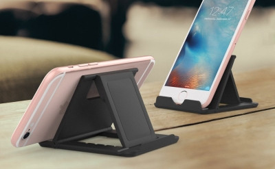 Универсална пластмасова настолна поставка за телефон, Черен цвят