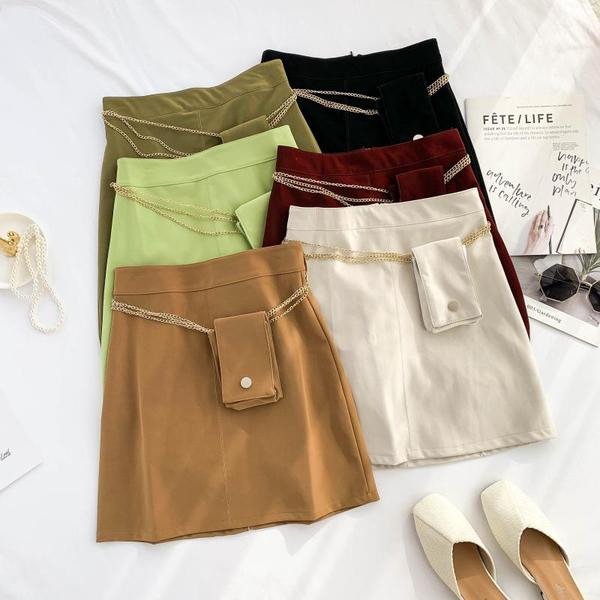 Rövid női szoknya magas derékkal, hat színben