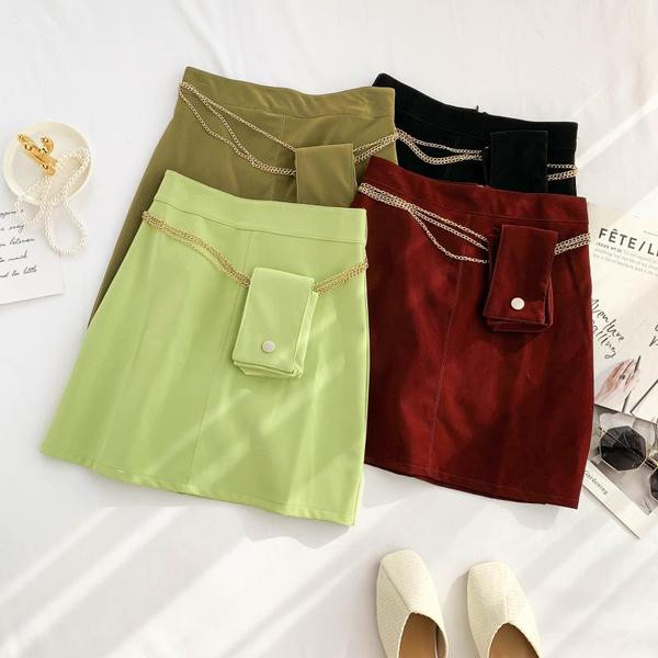 Rövid női szoknya magas derékkal, hat színben