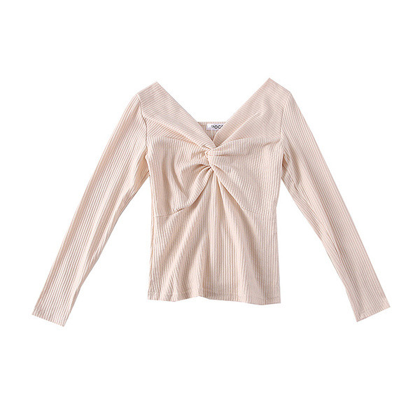 Κομψή  μπλούζα γυναικών με λαιμόκοψη σε διάφορα χρώματα