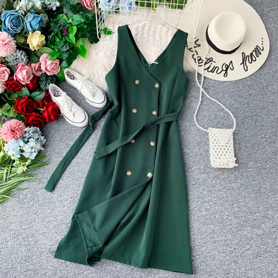 Gombos női ruha - hosszú modell több színben