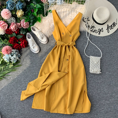 Gombos női ruha - hosszú modell több színben