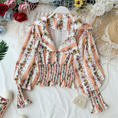 Bluza de dama colorata cu talie elastica