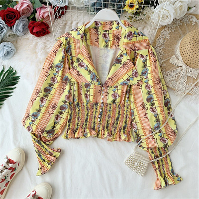 Bluza de dama colorata cu talie elastica