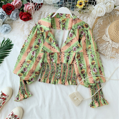 Bluza de dama colorata cu talie elastica