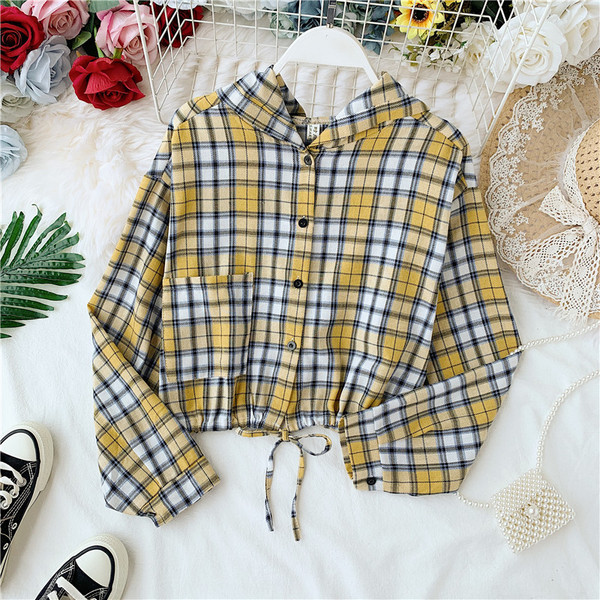 Női alkalmi kockás ing több színben