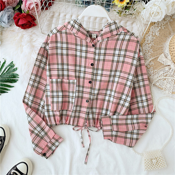 Női alkalmi kockás ing több színben