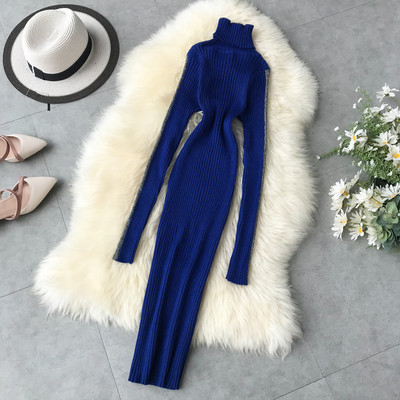 Χειμερινό  γυναικείο φόρεμα ν με ψηλό γιακά σε διάφορα χρώματα