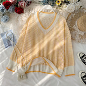 Pulover de damă cu decolteu în V în patru culori