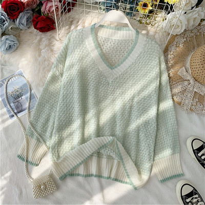 Pulover de damă cu decolteu în V în patru culori